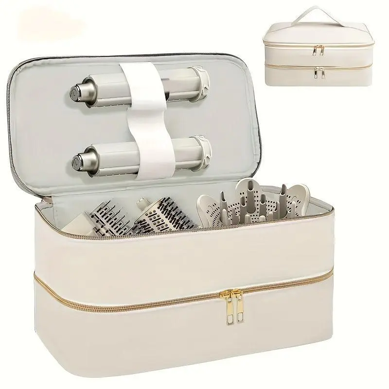 Carrying Case for Hair Dryer,Double-Layer Travel Storage Bag, Also for Shark Flexstyle FlexFusion/Dyson Airwrap Styler and Attachments,(Only bag)