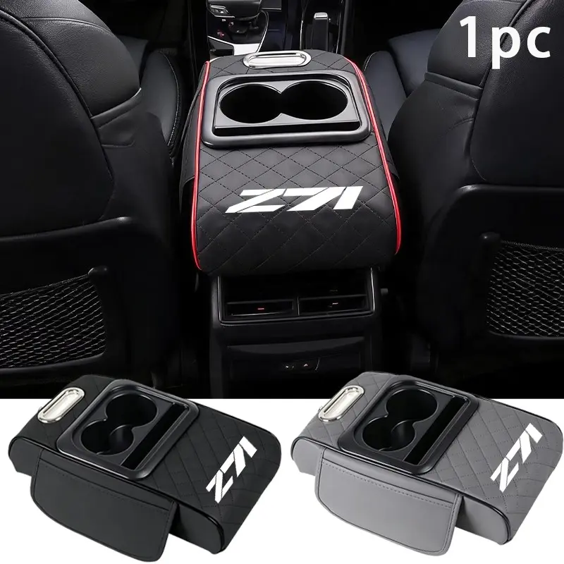 Chevrolet Z71 Armrest Pad, 4-In-1 Central Console Protection, Cup Holder & Tissue Holder, Multi-Functional Car Interior Accessory