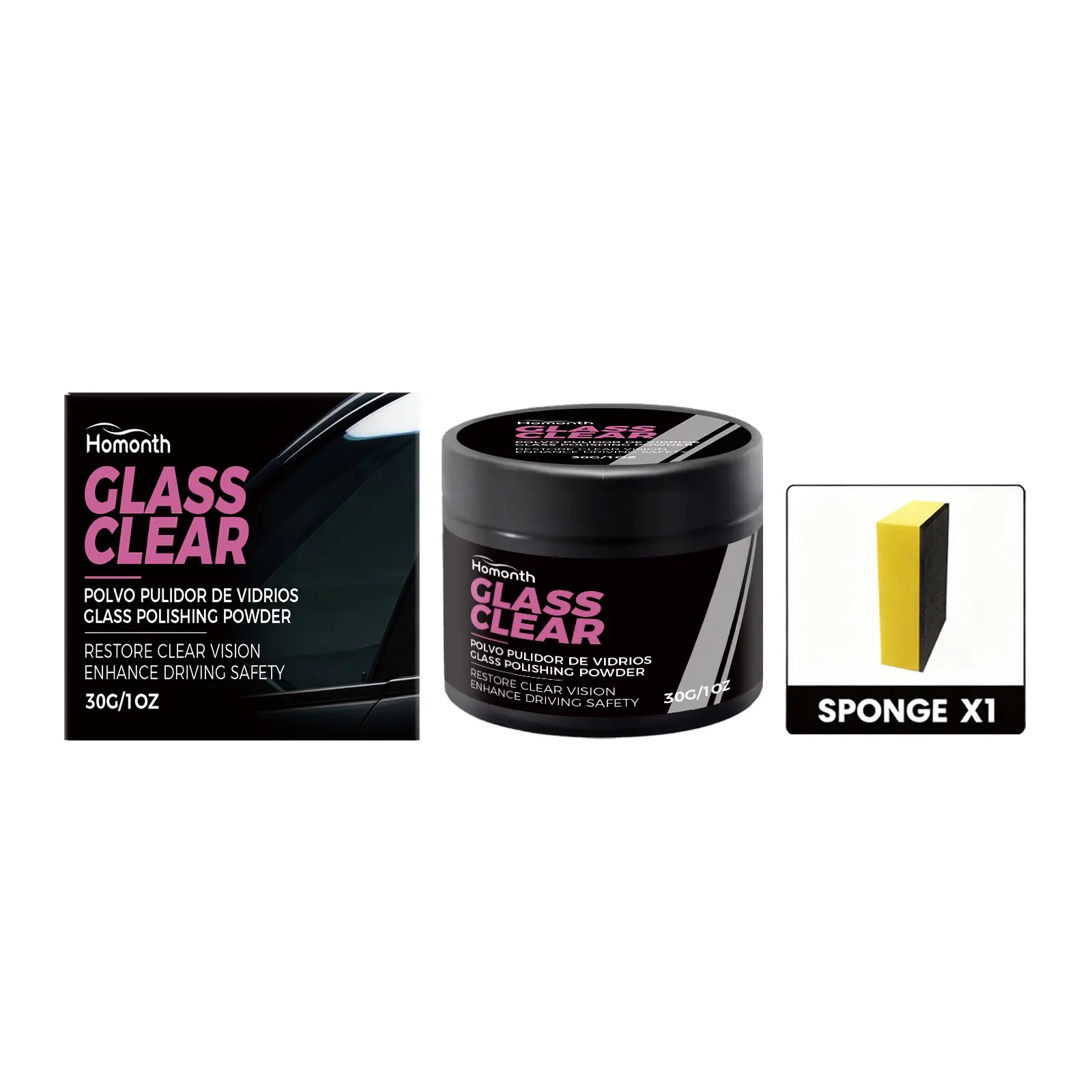 Car Glass Polish Care Powder, Repair Windshield Surface, Daily Car Window Maintenance, Essential Auto Care Product, Easy Application