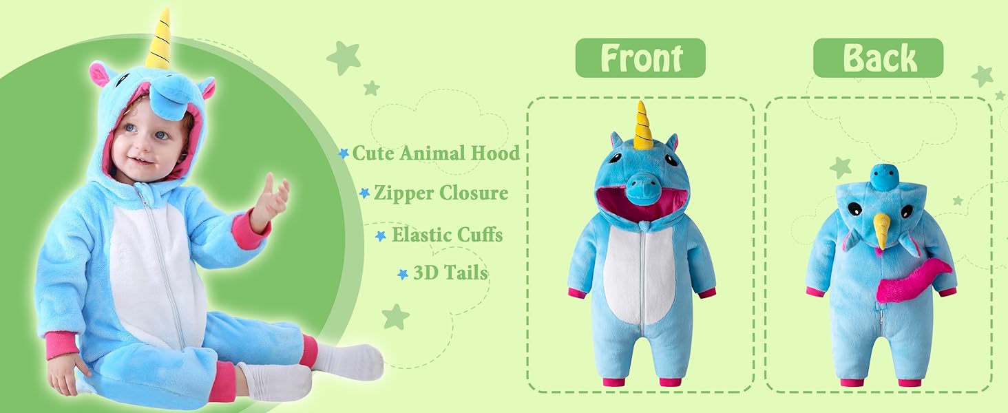 Kids' And Toddlers' Infant Tiger Dinosaur Animal Fancy Dress Costume Outfit Hooded Romper Jumpsuit Long Sleeve All Seasons Flannel Fabric