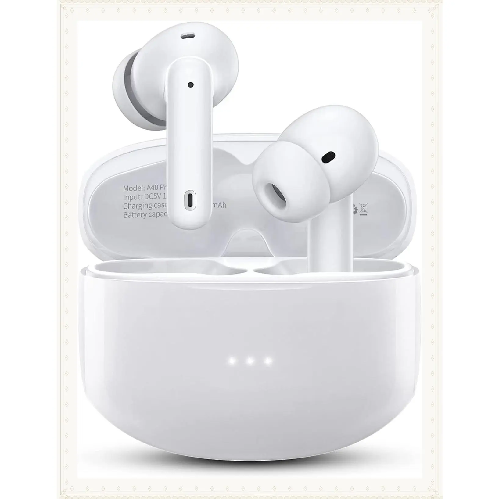 Wireless Bluetooth Earbuds, 50Hrs Playtime, Noise Cancellation Mic, Charging Case, Stereo Sound, IPX7 Waterproof Ear Buds for PhoneGift