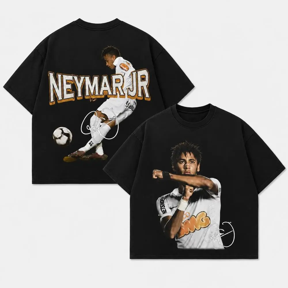 Vintage Soccer Graphic Tee | Football-Inspired Y2K Streetwear T-Shirt, Oversized Cotton Shirt for Men and Women | Neymar Fan Tee