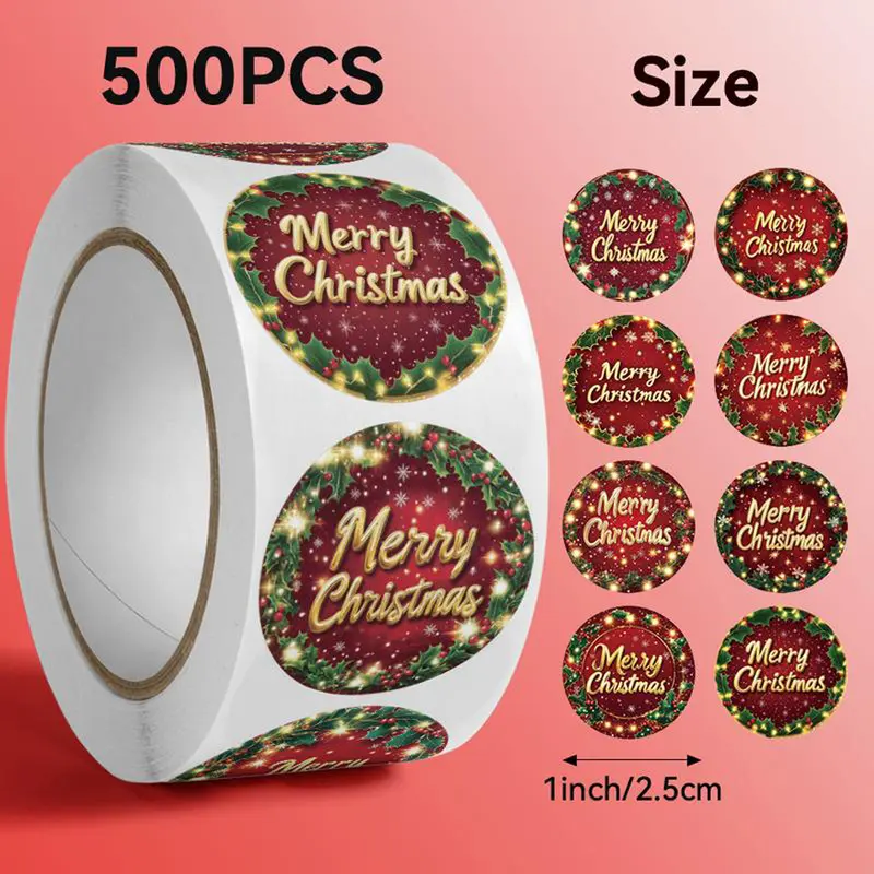 500 Stickers Per Roll, Winter Festival Christmas Sticker Roll, Cartoon Snowman Stickers, Sealed Labels, Decorative Stickers, Gift Packaging Stickers