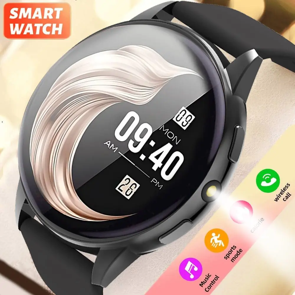 1.28-Inch HD Display Wearable Digital Smartwatch, Bluetooth-compatible Connectivity, Customizable Wallpaper, Android & iOS Compatible, Fitness Workout Watch, Trendy Multifunctional Watch, Flashlight, Notifications, Music Control
