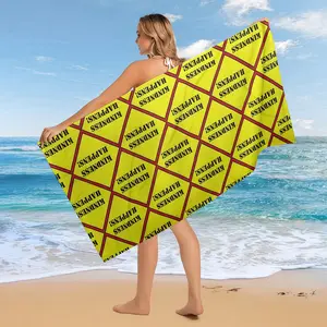 Inspirational Beach Towel, "Kindness Happens!" Road Sign Graphic, Positive Vibes Pool Towel, Soft & Absorbent Microfiber, Unique Motivational Gift for Beach, Summer Vacation & Poolside, 2 Sizes