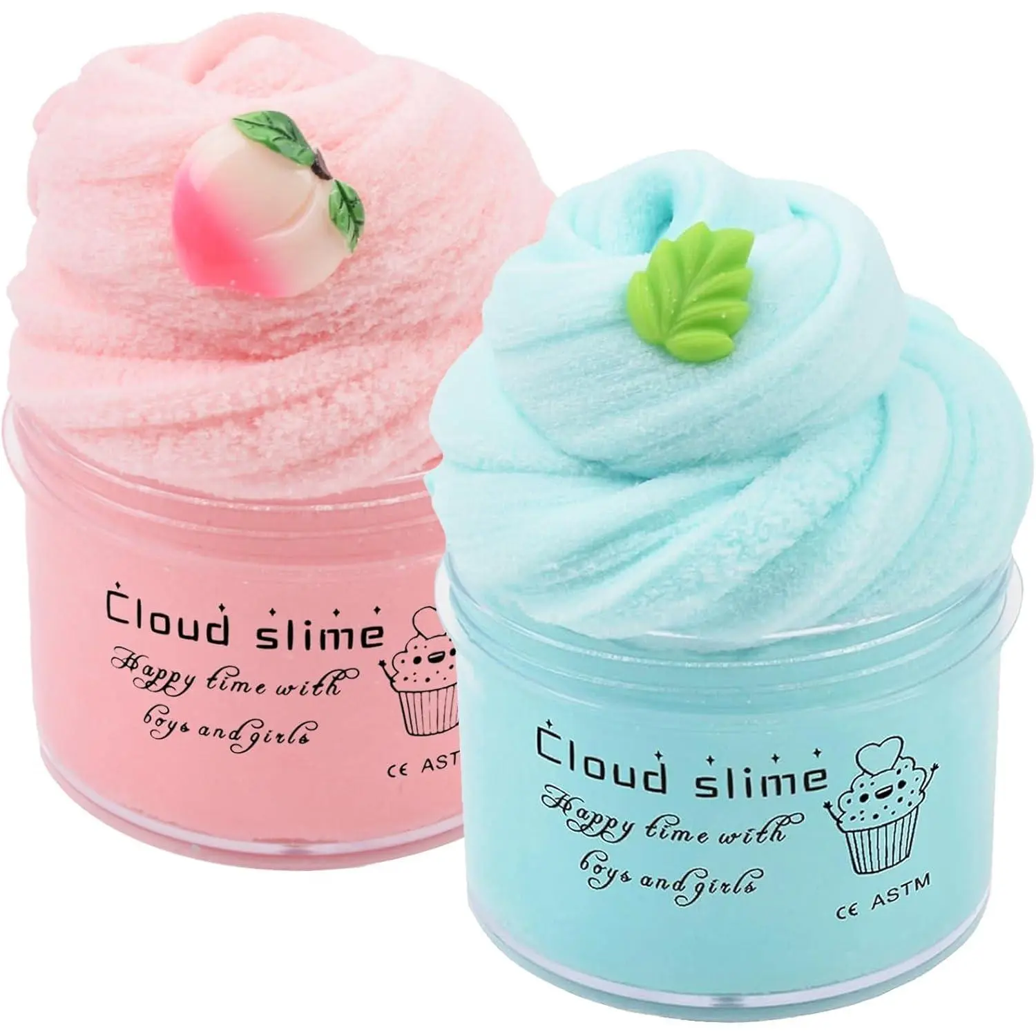 Unisex 2-Pack Cloud Slime Kit (2*100ML), Non-Sticky DIY Slime, ASMR Sensory Stress Relief Toy, Party Favors for Ages 6+