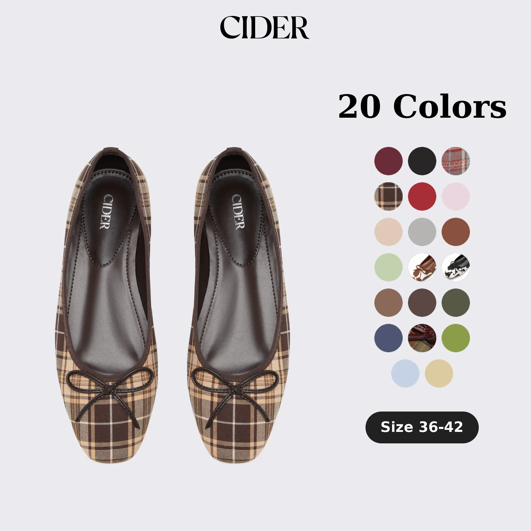 Cider Bow Decor Square Toe Ballet Mary Jane Flats, Classic Chic Ballet Flats for Daily Casual & Work [LIVE ONLY] SohoChic