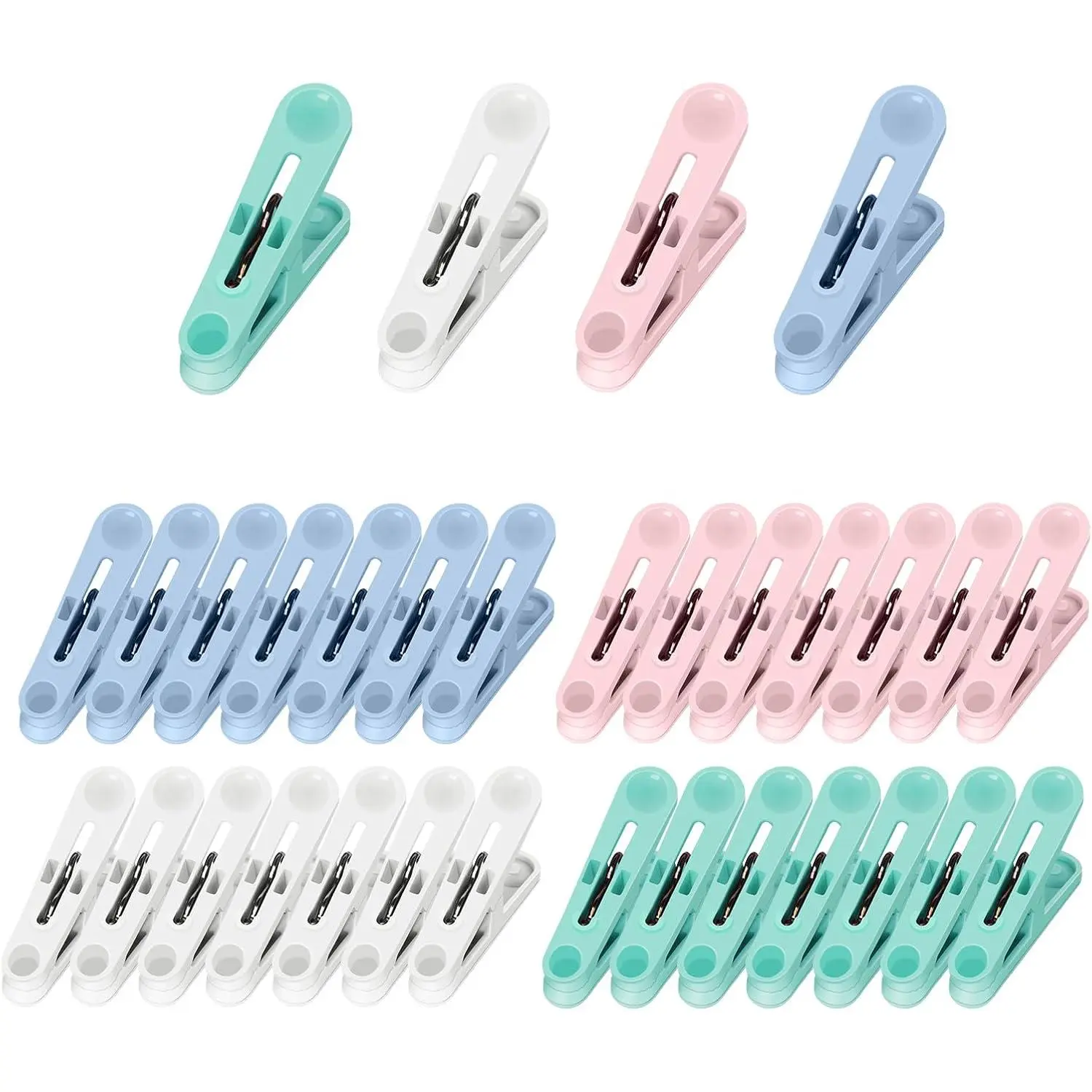 32 count Colored Clothes Pins Plastic Clothes Pins Laundry Clips,Package Clips