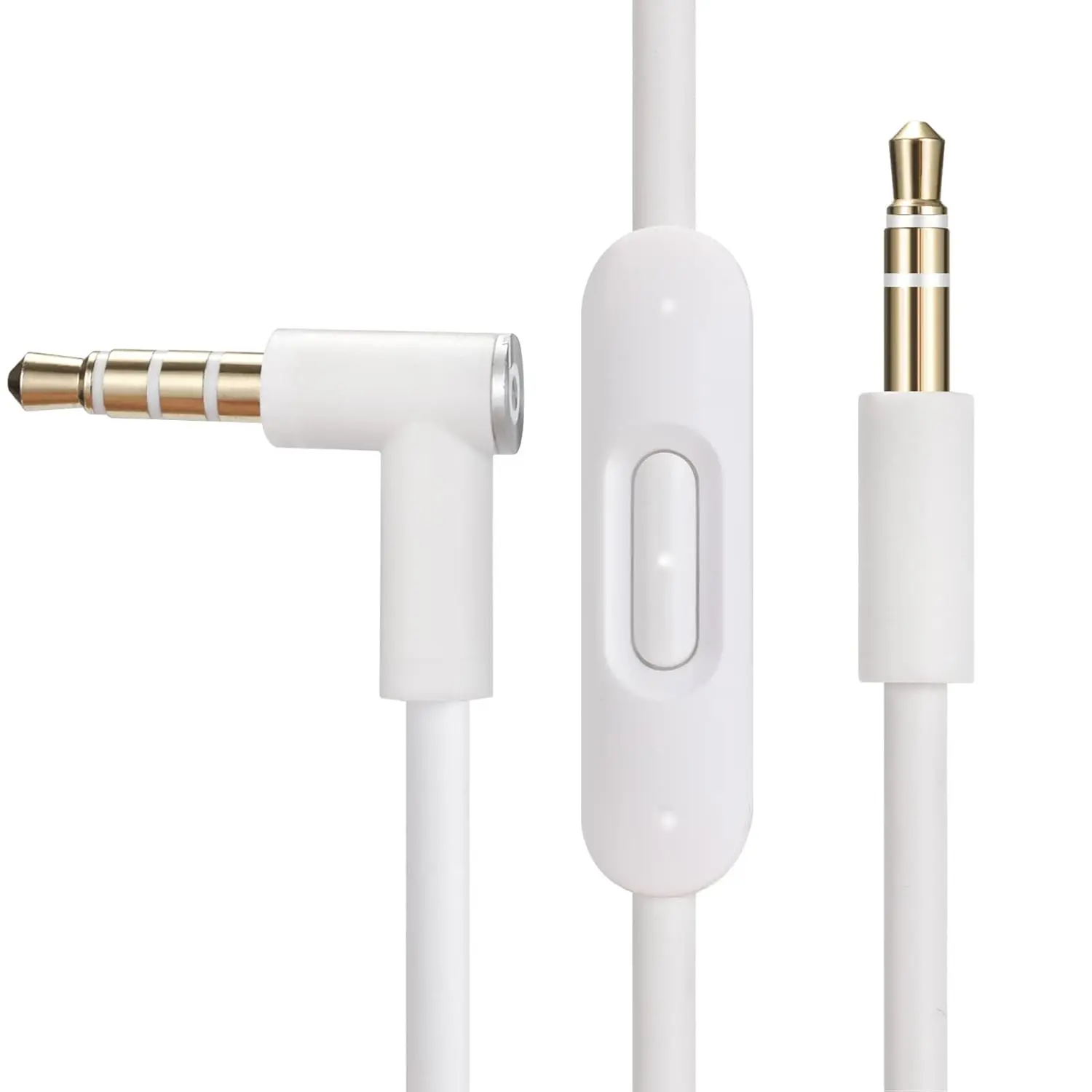 cipher Replacement Audio Cable Cord Wire,Compatible with Beats Headphones Studio Solo Pro Detox Mixr Executive Pill with in Line Mic and Control (White)