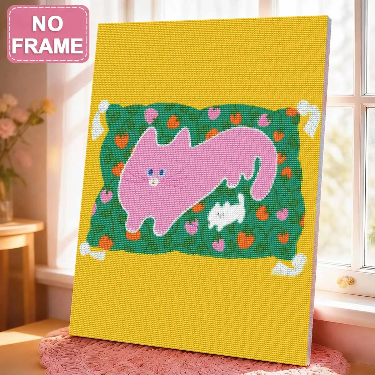 Cat Diamond Painting Kit, DIY Art Canvas Set for Beginners and Adults, Home and Office Wall Decor Gift, Creative Craft Supplies