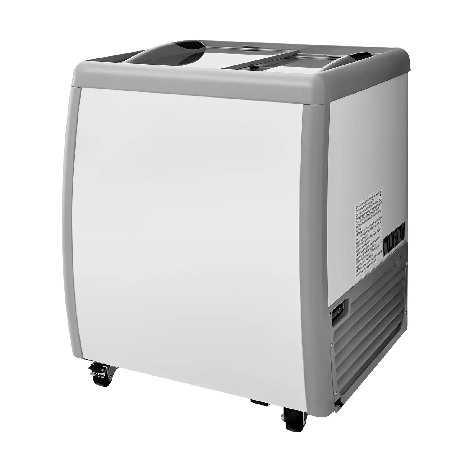 Commercial Ice Cream Display Case, 5.6 Cu.ft Chest Freezer, Restaurant Gelato Dipping Cabinet Top Deep Freezer with Locking Casters, Sliding Glass Door, LED Lighting, Hold 4 Ice Cream Tubs