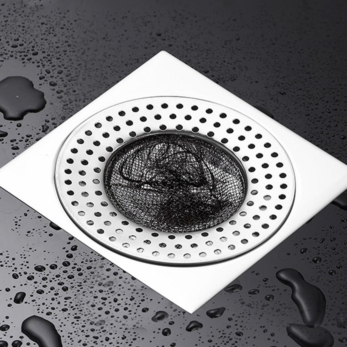 Sink Drain Hair Catcher, Stainless Steel Drain Protector, Minimalist Sink Anti-clog Filter for Home Bathroom