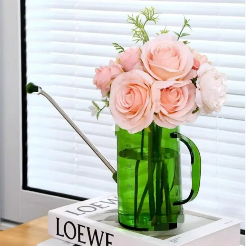 1L Outdoor Plant Watering Can, Detachable Long Nozzle and Stainless Steel Sprayer, Durable Plastic, Ideal for Garden Flowers and Plants