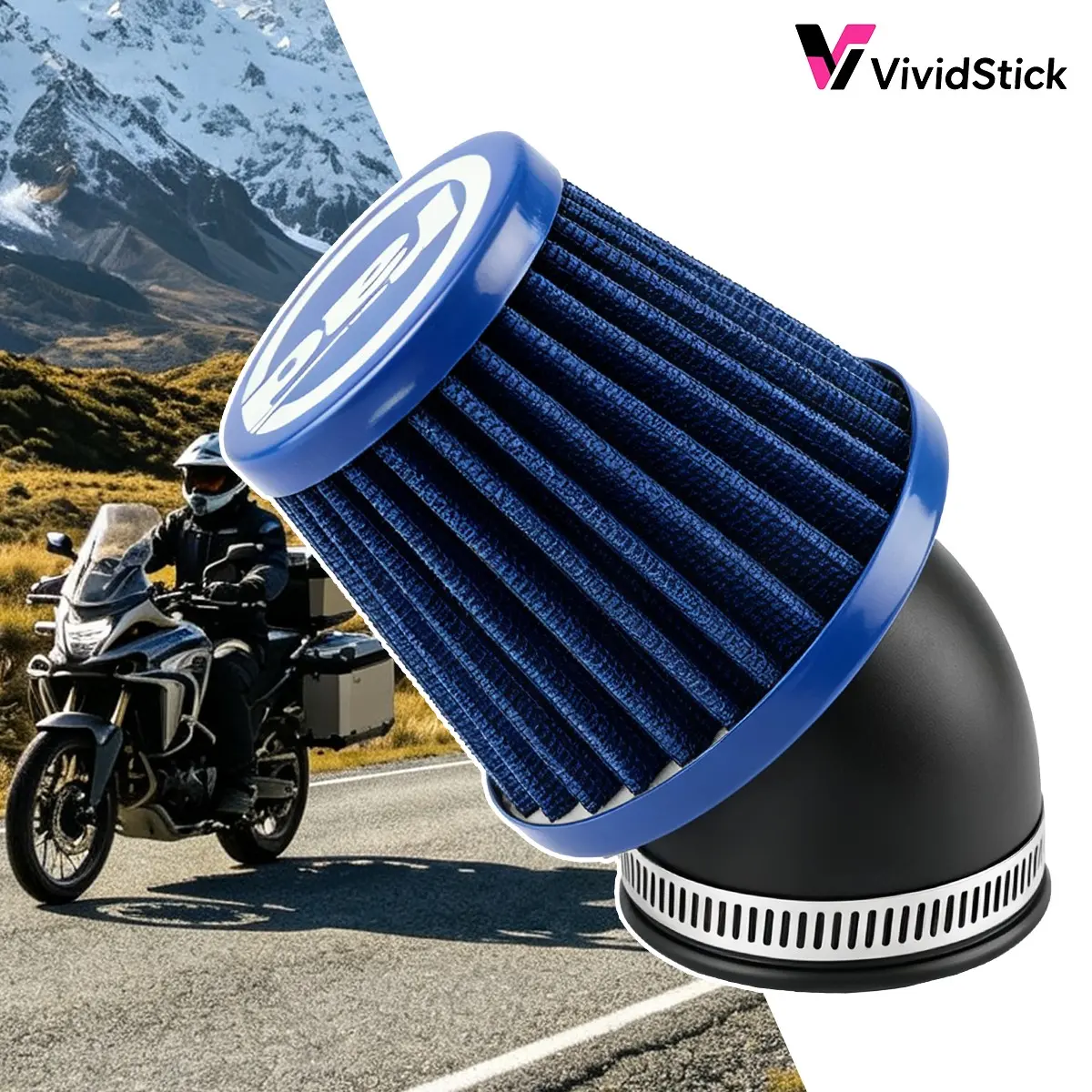 Motorcycle Air Filter for Modification, High Flow Mushroom Head Intake Filter, Universal for Off-Road Scooters, Motorcycle Accessories, Motorcycle Parts