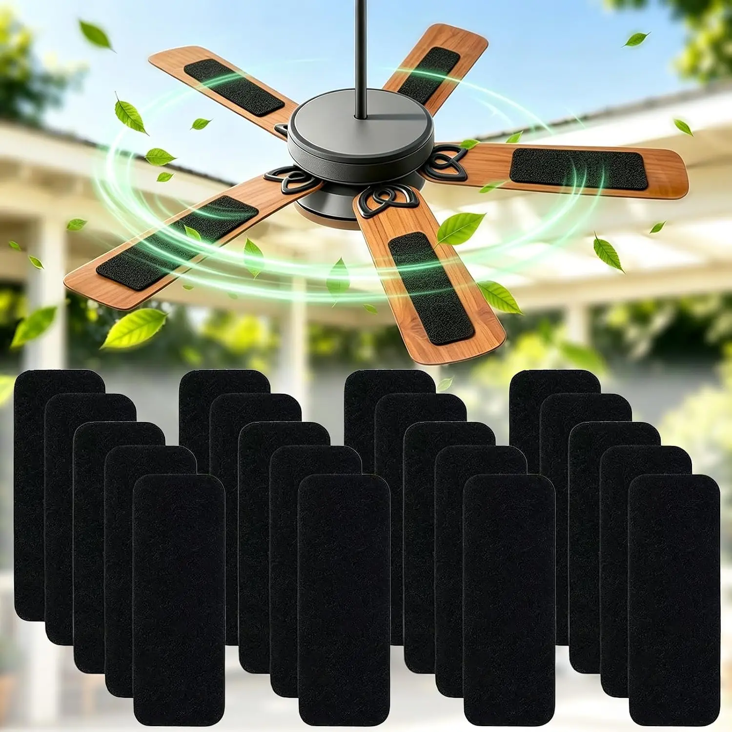 10 Pack Ceiling Fan Filters for , 9.9" X 3.5" Activated Coconut Carbon Ceiling Fan Air Purifier Pads, Holds Dust/Pollen/ Dander,  Fit, Improves Indoor Air Quality