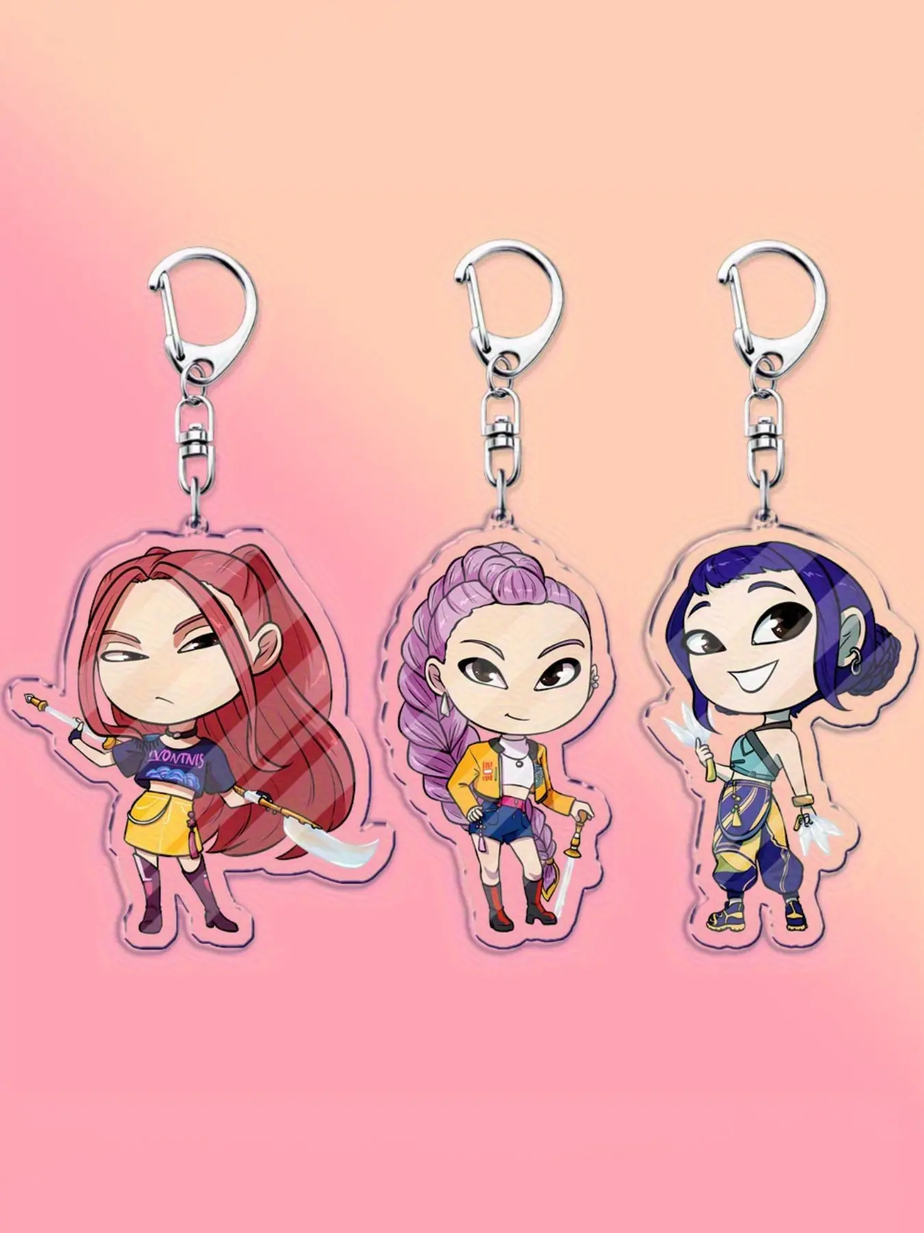 3 Piece Set Acrylic Keychains, Cartoon Character Charms, Ideal for Fans, Birthday Gifts, Car Keys, Backpacks, Indoor Decor, Durable Design