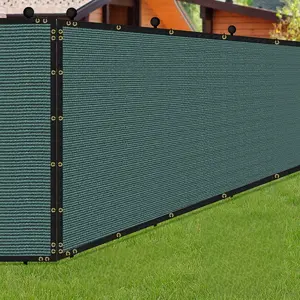 4 x 50FT Privacy Screen Fence Green Heavy Duty Mesh Fencing Shade Net Cover with Reinforced Bindings 100 Straps for Outdoor Chain Link Fence Patio Wall Garden Backyard, Green