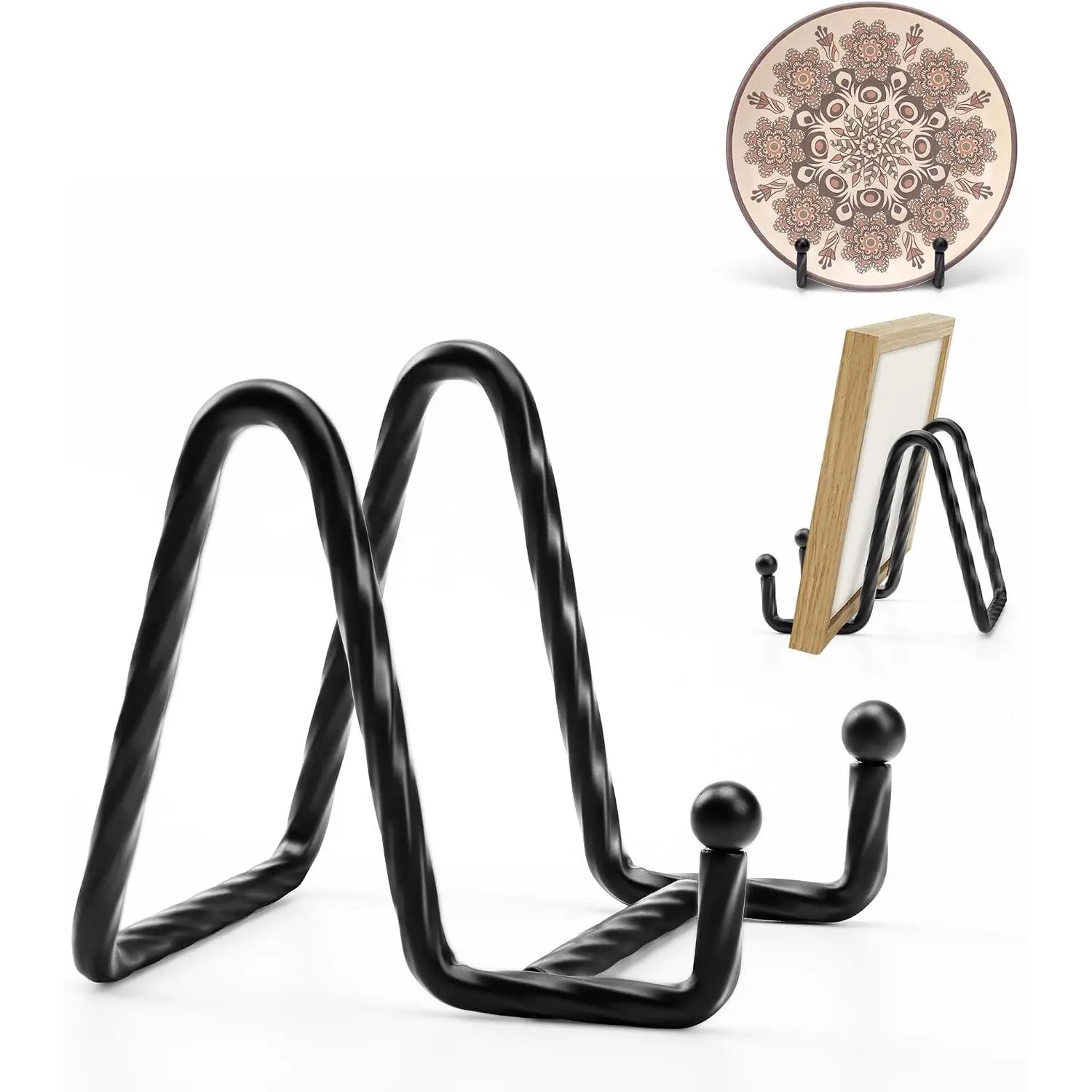 Picture Stands for Display 3 Pack 3 Inch Plate Stands for Display - Black Metal Decorative Plate Stand, Plate Holder Display Stand, Picture Frame Stand, Plate Display Stands for Picture Stand