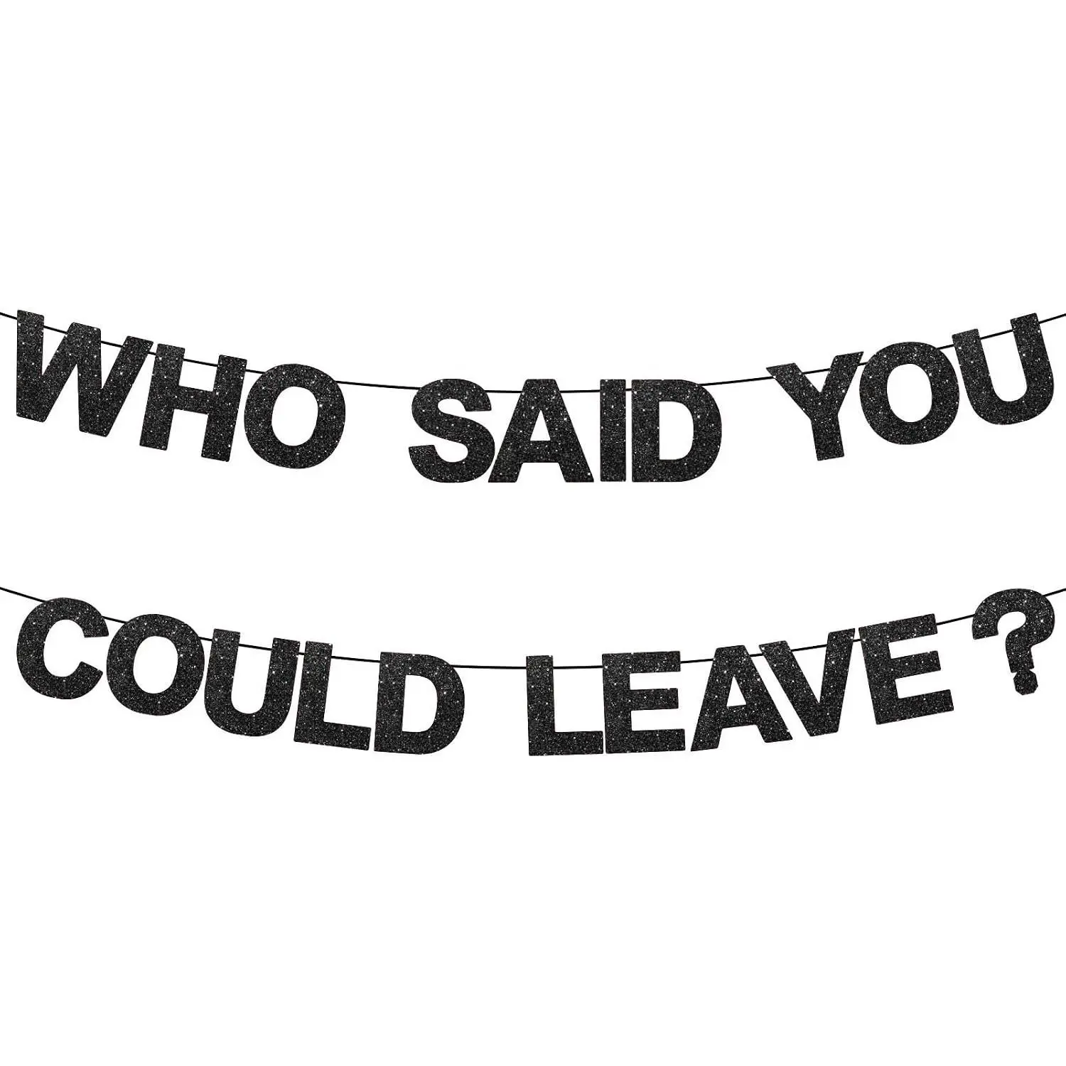 Who Said You Could Leave Banner Black Glitter  Banner Going  Banner for Women Men Office Farewell Graduation Goodbye Party Supplies Farewell Banner