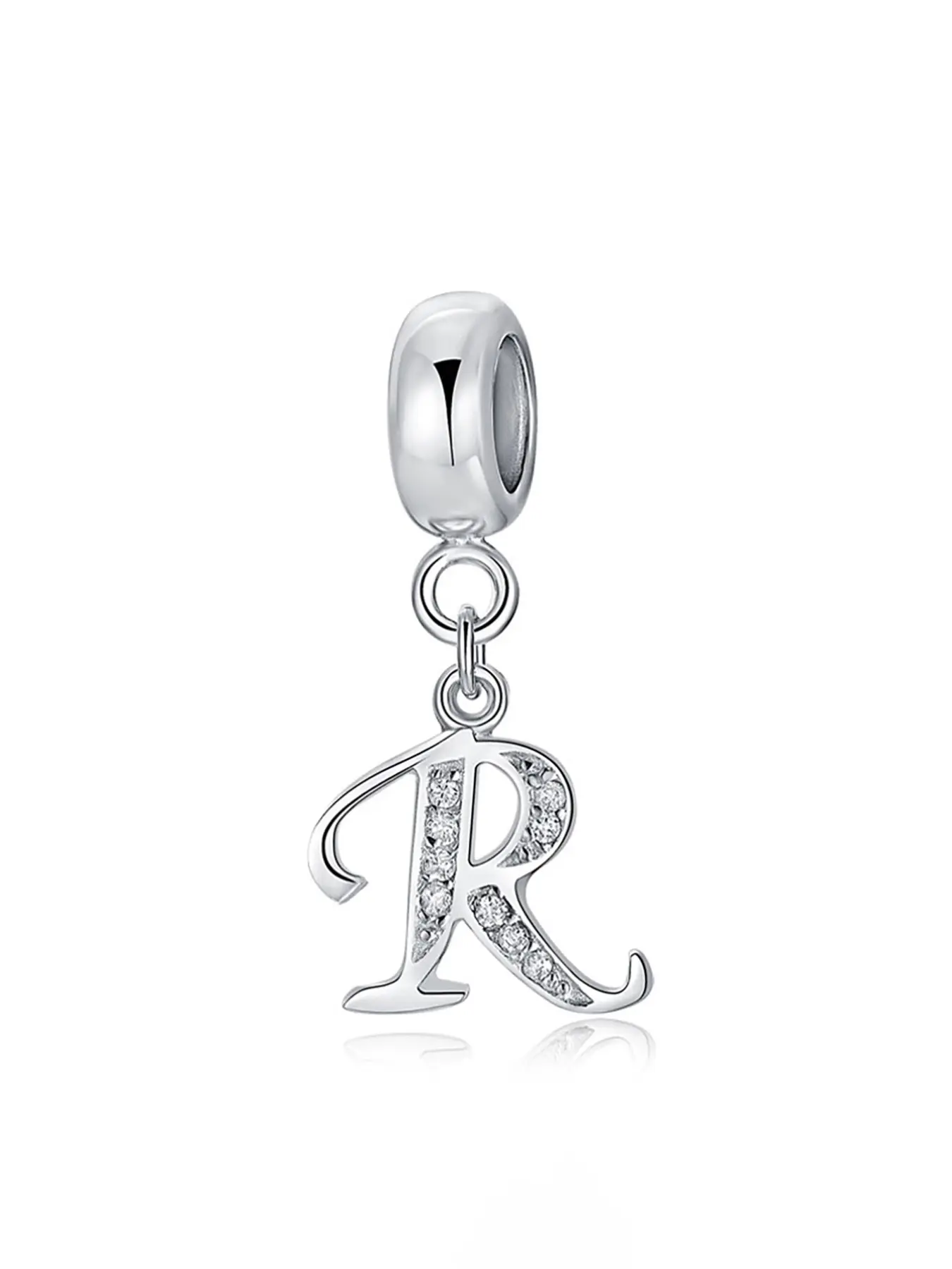 A-Z 26 Letters Initial Dangle Charms, Letter Charm Beaded, Silver & Gold Cubic Zircon Letter Beads Compatible With European Bracelets, Jewelry Gift, Custom Name Jewelry Gift for Women, Ideal for Birthday, Valentine’s Day and Daily DIY Bracelet Stacking