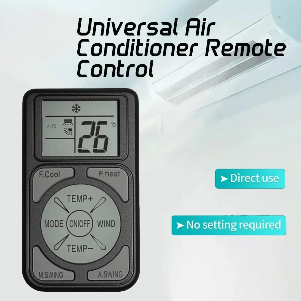 Mini Portable Universal A/C Remote Control Q58 - Plastic Body, Pocket Size, Simple Layout, Compatible with All Major Air Conditioner Brands & Models for Aircon Users