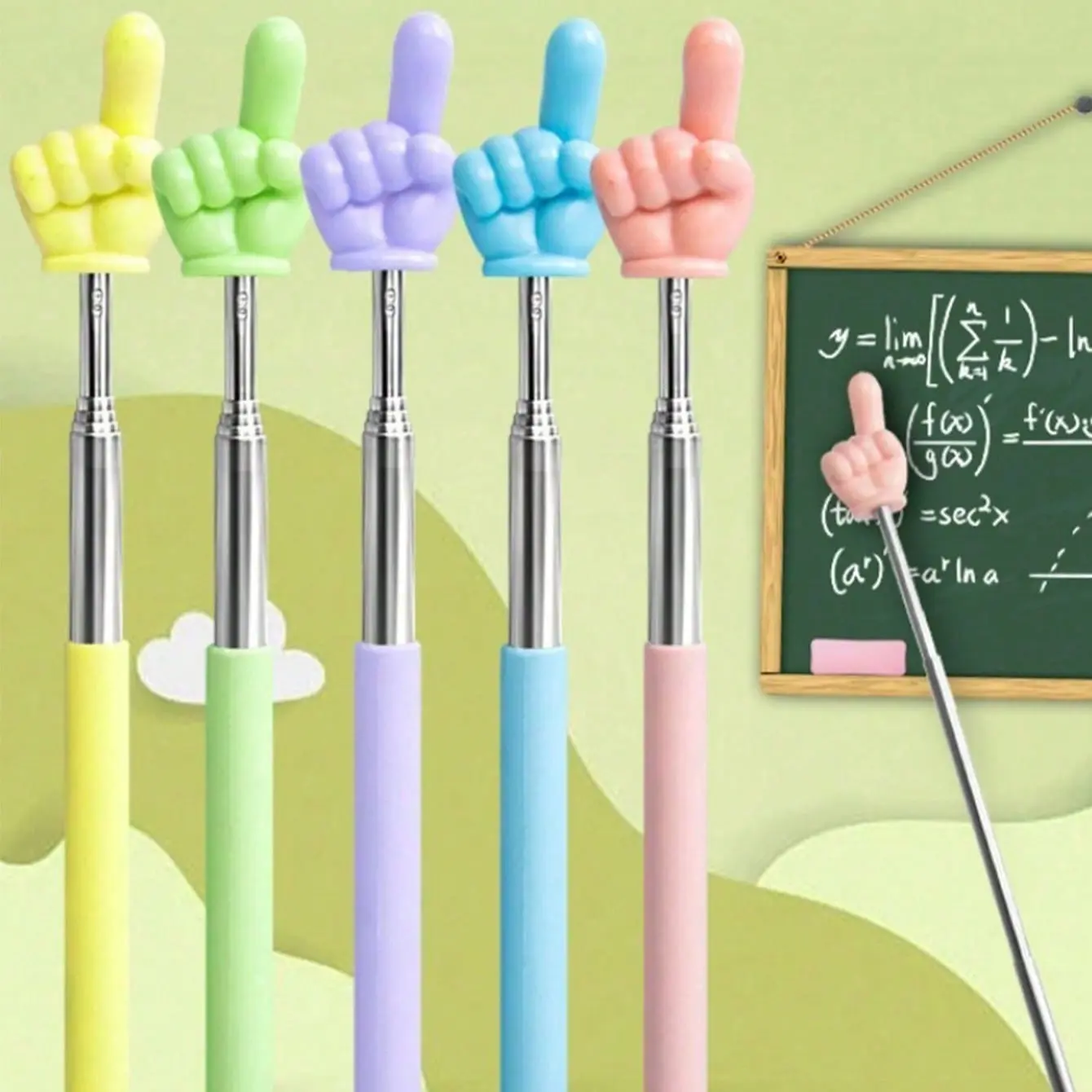 6/10 Pack Retractable Finger Pointer Sticks, Colorful Extendable Mini Teacher Pointers, Ideal for Speech Presentation, Whiteboard, Blackboard, Classroom Teaching Supplies, White Board Accessories (Random Style & Color Delivery)
