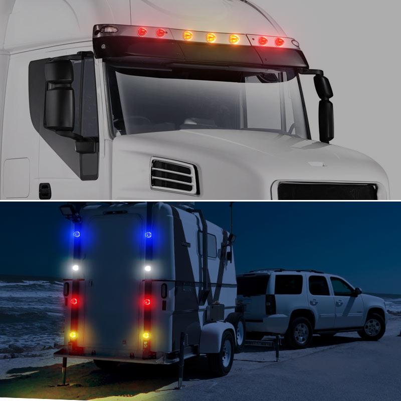2PCS Lorry Side Light Car Truck Side Marker Signal Indicator Trailer Watermelon Lamp LED Waterproof 12V24V Car Clearance Light