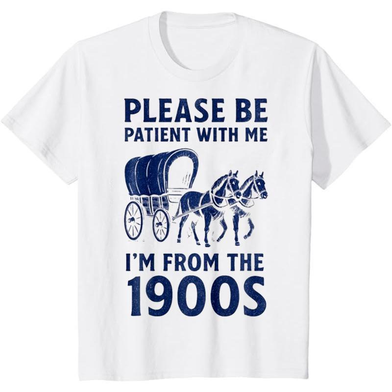 Vintage 1900s Retro Dad Tee - Funny Century Themed Cotton T-Shirt for Father's Day