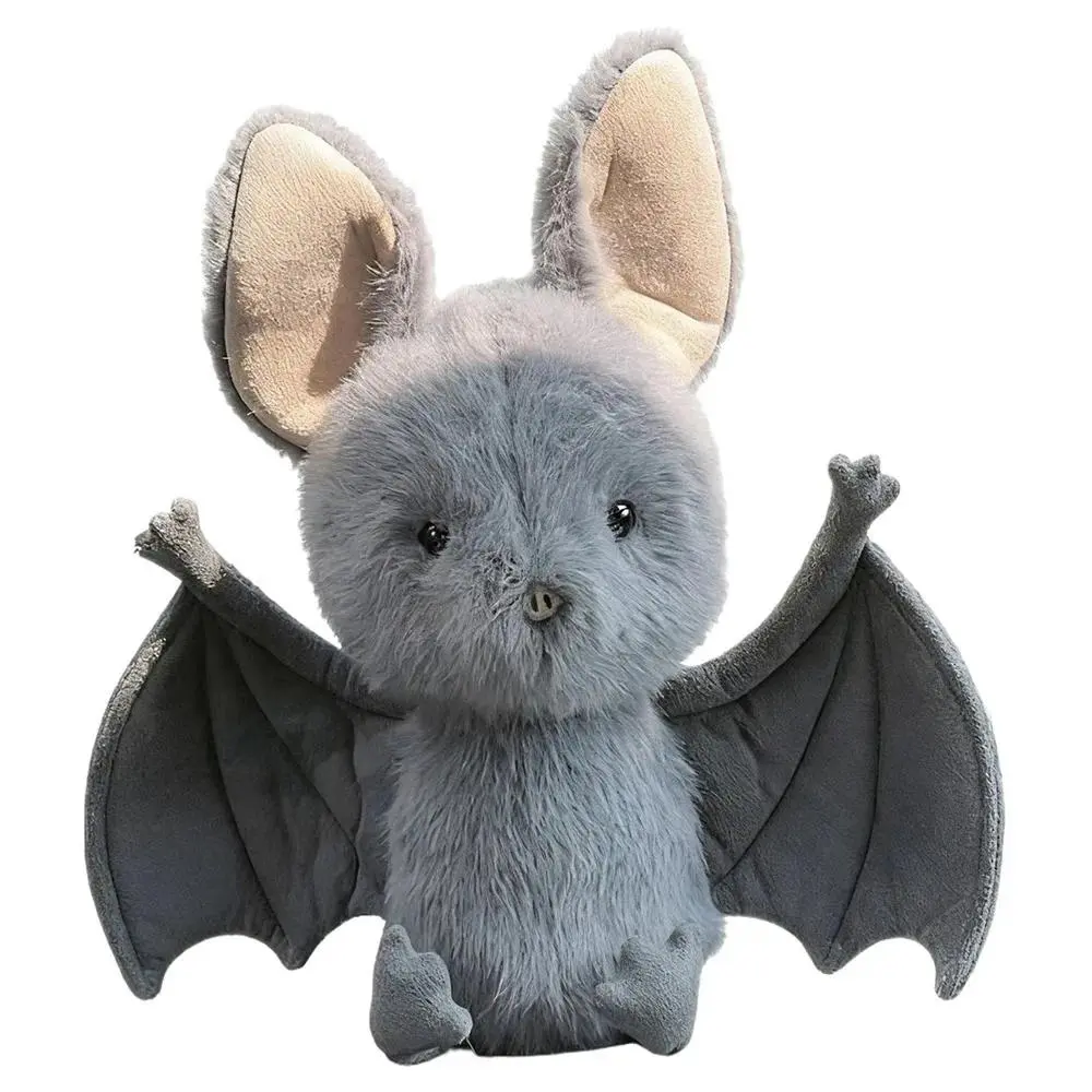 Kartoon 22cm Bat Cartoon Funny Design Bat Plushies Soft Stuffed Grey Bat Stuffed Animal Car Decoration