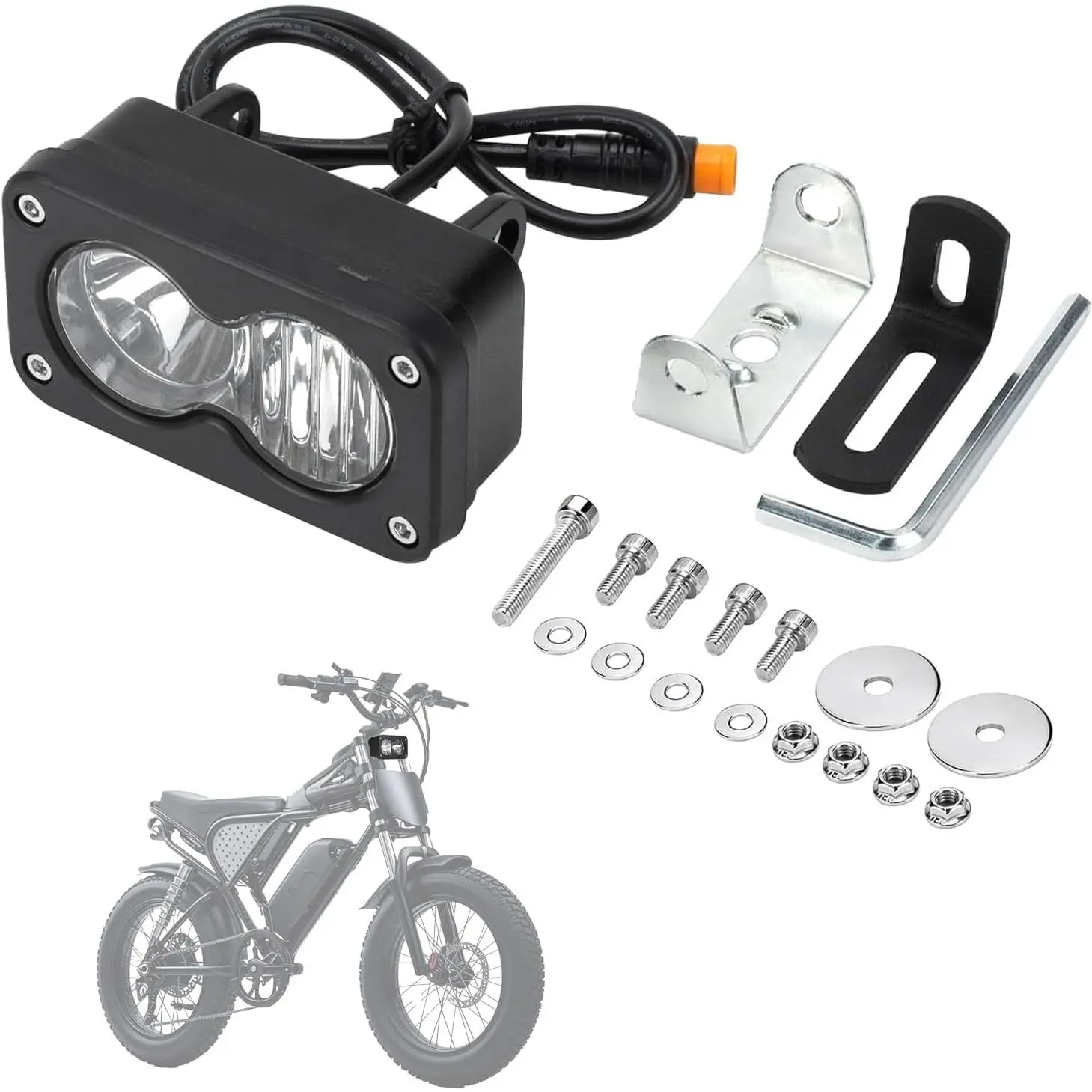 LED Headlight Upgrade Kit Applicable to Ridstar Q20 Q20 Lite Q20 Pro & Electric , 20W 6000-6500K High Low Beam with Mount Bracket, 3 Pin Plug and Play