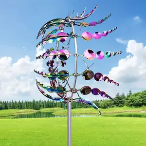 Generic Shirem Magical Metal Windmill, Kinetic Wind Sculptures & Spinners, 3D Wind Spinner, Kinetic Spinner, Enchanting Wind Spinner Yard and Garden.