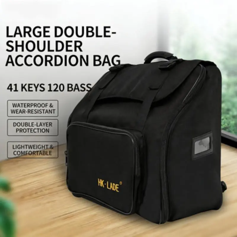 Hk Ldae 41-Key 120 Bass Accordion with Cotton Padding, Handheld Musical Instrument, Ideal for Beginners & Enthusiasts