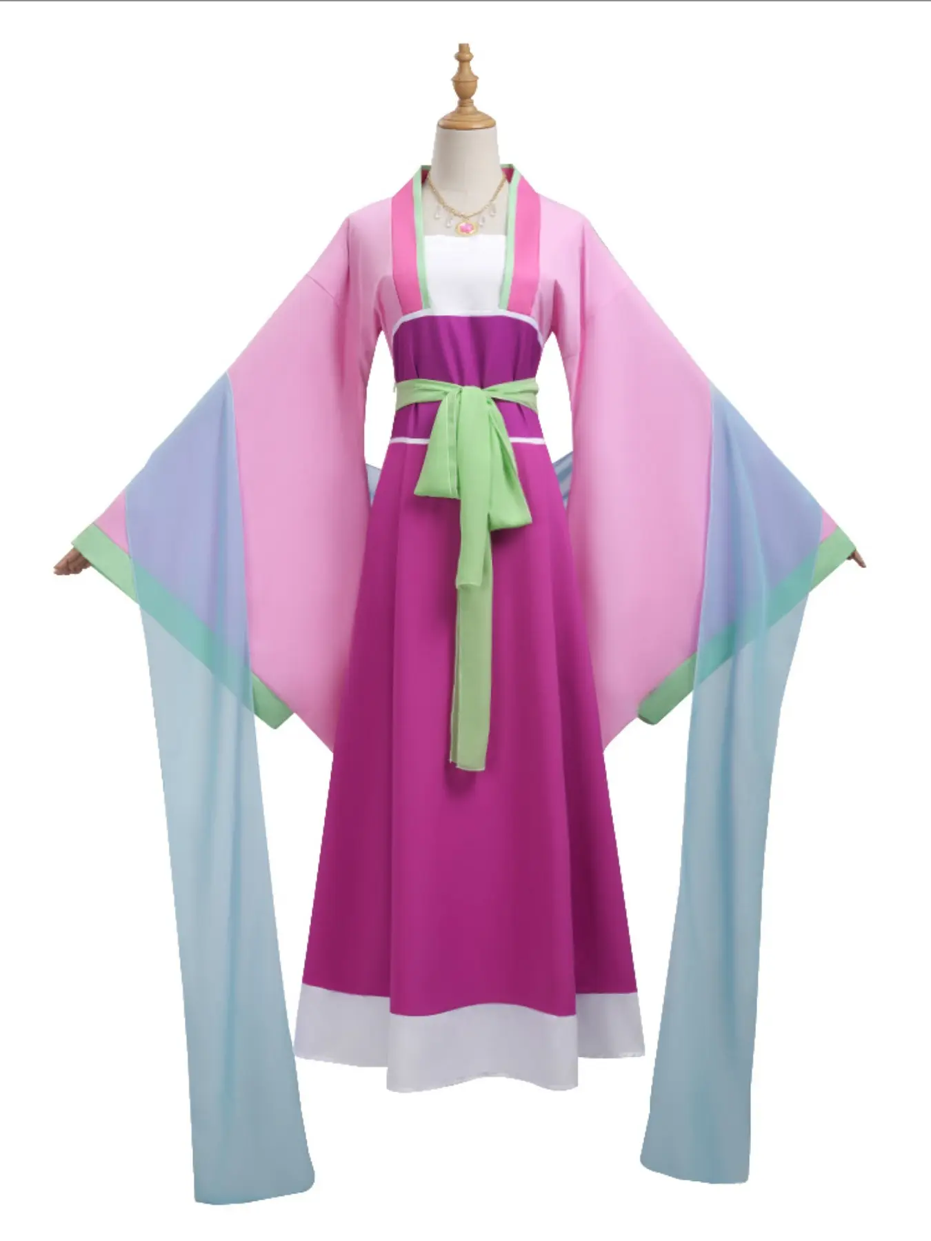 MaoMao Girl Dress with Necklace Cosplay, Anime Game Costume, Shoujo Anime Outfit, Traditional Style Women's Clothing, Cute Slim Fit All Season Dress