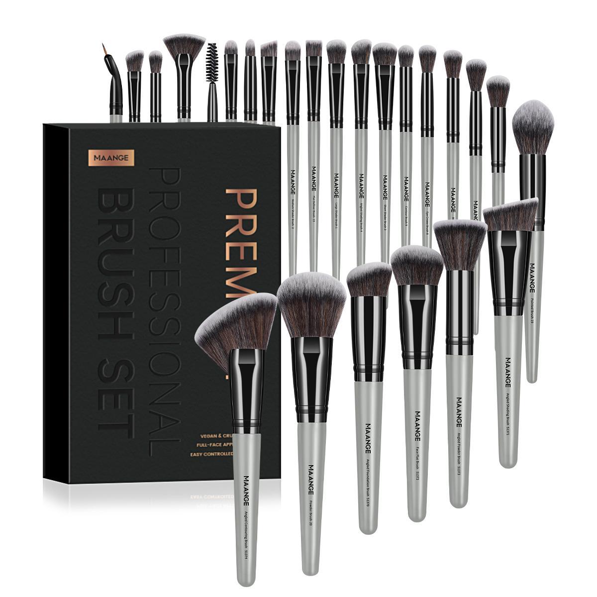 MAANGE Soft Bristle Makeup Brushes Sets, Multifunctional makeup brushes, Cosmetic Brushes, with Comfortable Grip, 25pcs/set Makeup Tools for Foundation, Powder, Concealers, Eyeshadow, Blush, Valentine's Day Gift