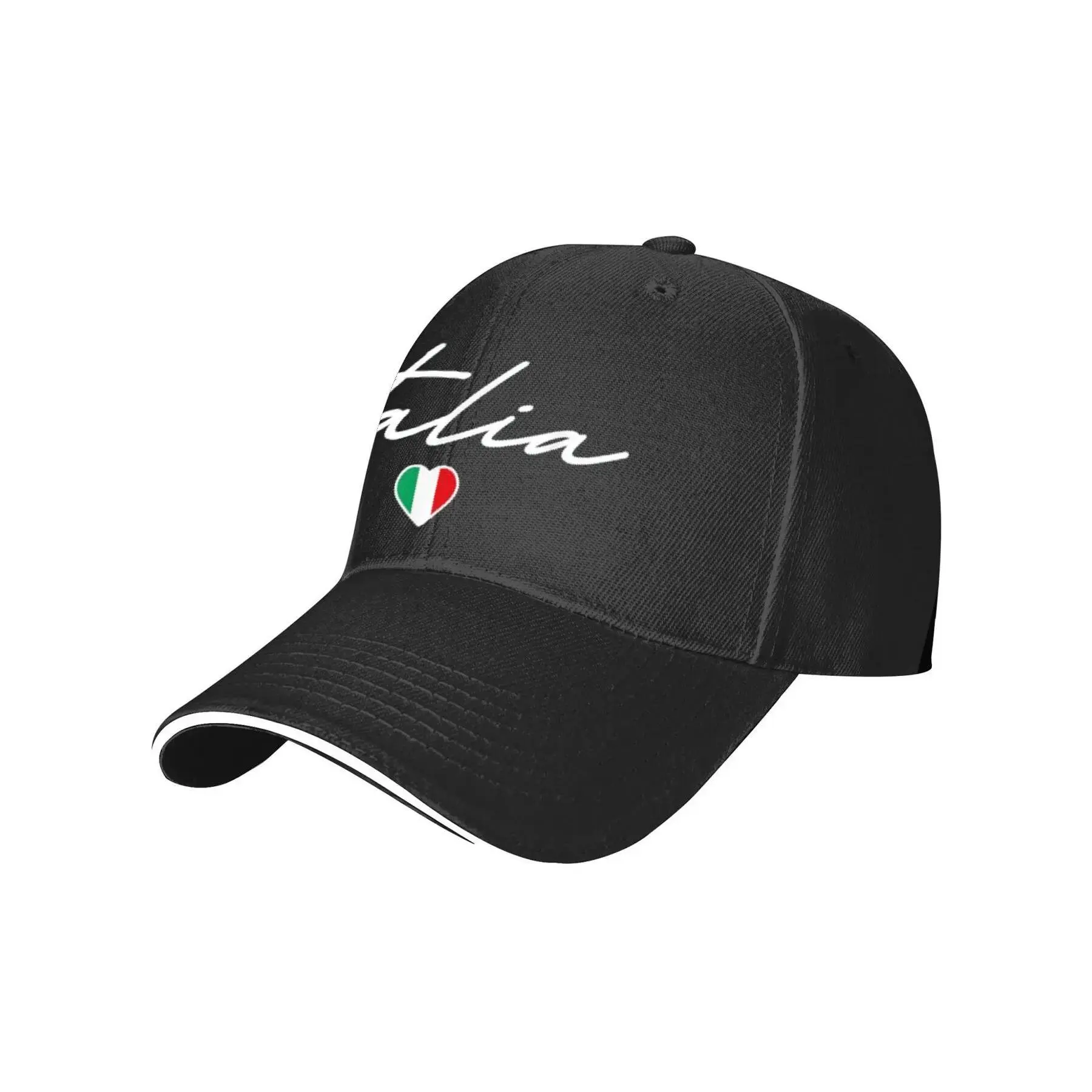 Adults' Italian Flag Vintage Italia Heart Graphic Baseball Cap - Breathable, Basic, All-Seasons Casual Fashion Accessory Hat