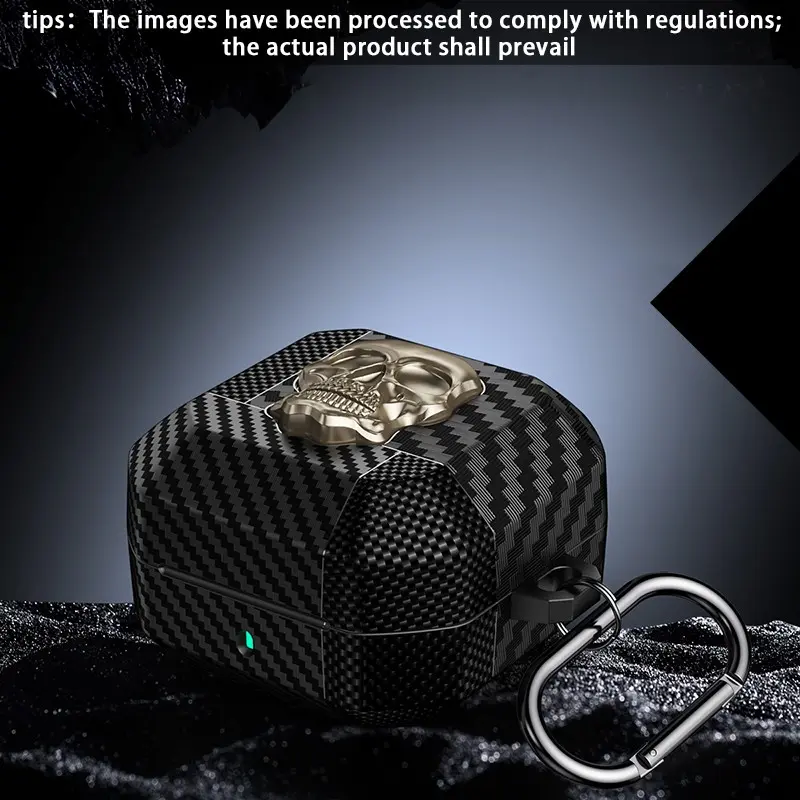 Wireless Charging Skull Design Protective Case for Samsung Galaxy Buds4 and Buds4 Pro, Durable Anti-Drop Earbud Shell, Perfect Fit