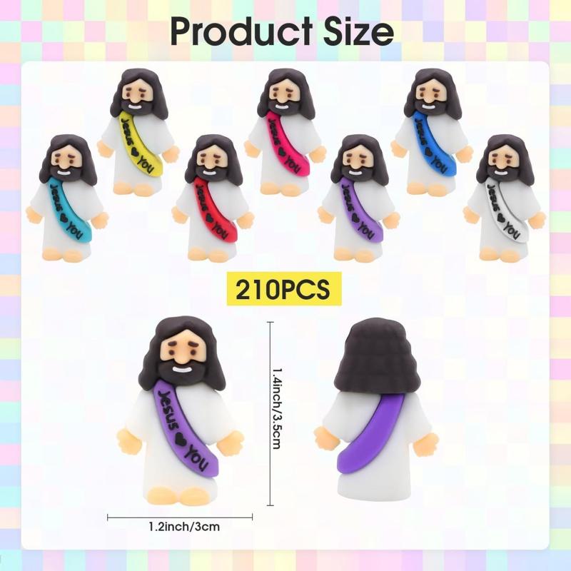 210 Pack Little Jesus Figurines in Bulk, Pocket Jesus Loves You, Jesus Small Figures, Little Tiny Jesus Figures for Church Christmas Party Favors Baptism Gifts Religious Gifts for Easte