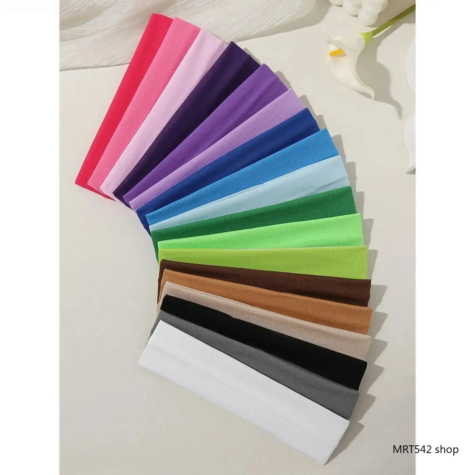 Women's Multicolor Headband Accessory, Elastic Non-Slip Athletic Head Wrap, Sweat-Wicking Hair Accessories for Women for Yoga & Running