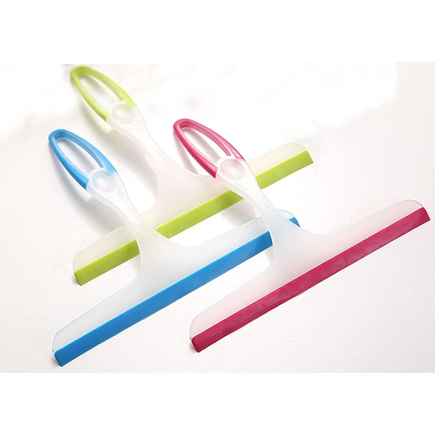 3pcs Silicone Shower Squeegee for Glass Doors & Tiles - Handheld Bathroom and Window Cleaner, Household Shower Squeegee for Tile Shower Walls