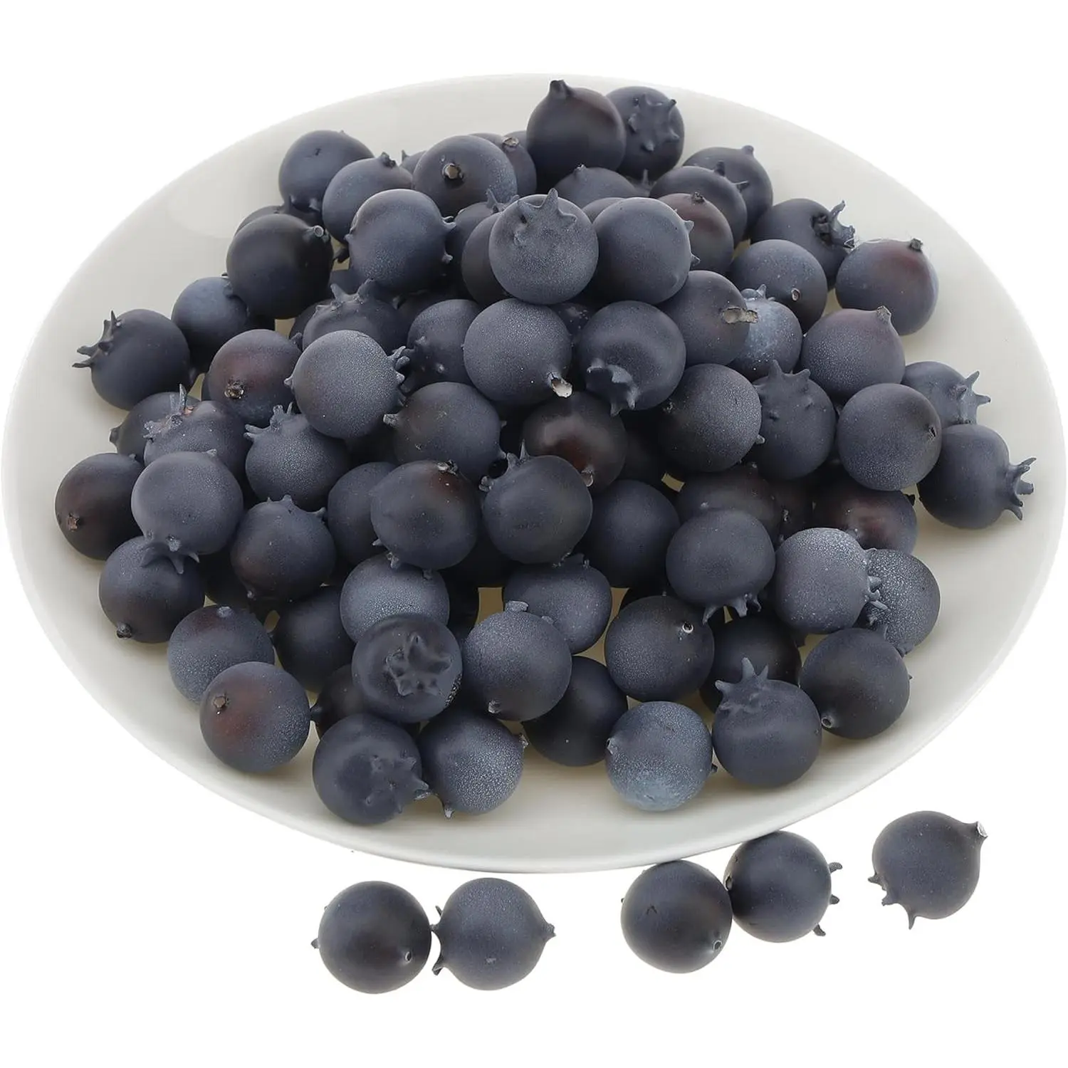 100Pcs Realistic Bulk Pack Artificial Blueberries - Lightweight, Low-Maintenance Faux Fruit Decor Accessories for DIY Decor, Room Accessories Displays (Home Supplies), Living Room