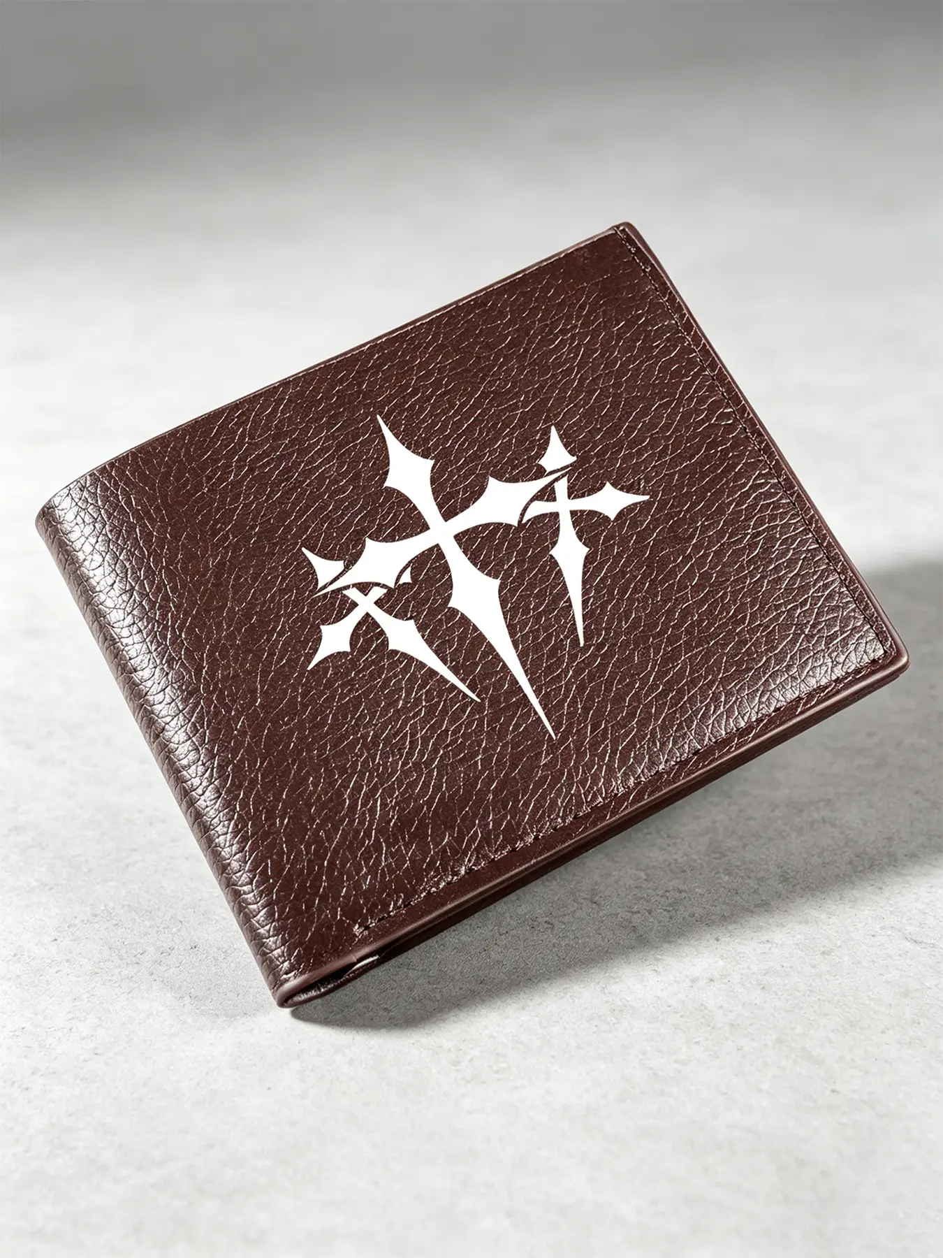 Cross Print Stylish Wallet, Multi-Slot Credit Card Holder, Premium Bifold Coin Purse, Unisex Multi-Functional Minimalist Business Wallet, Perfect Holiday Gift