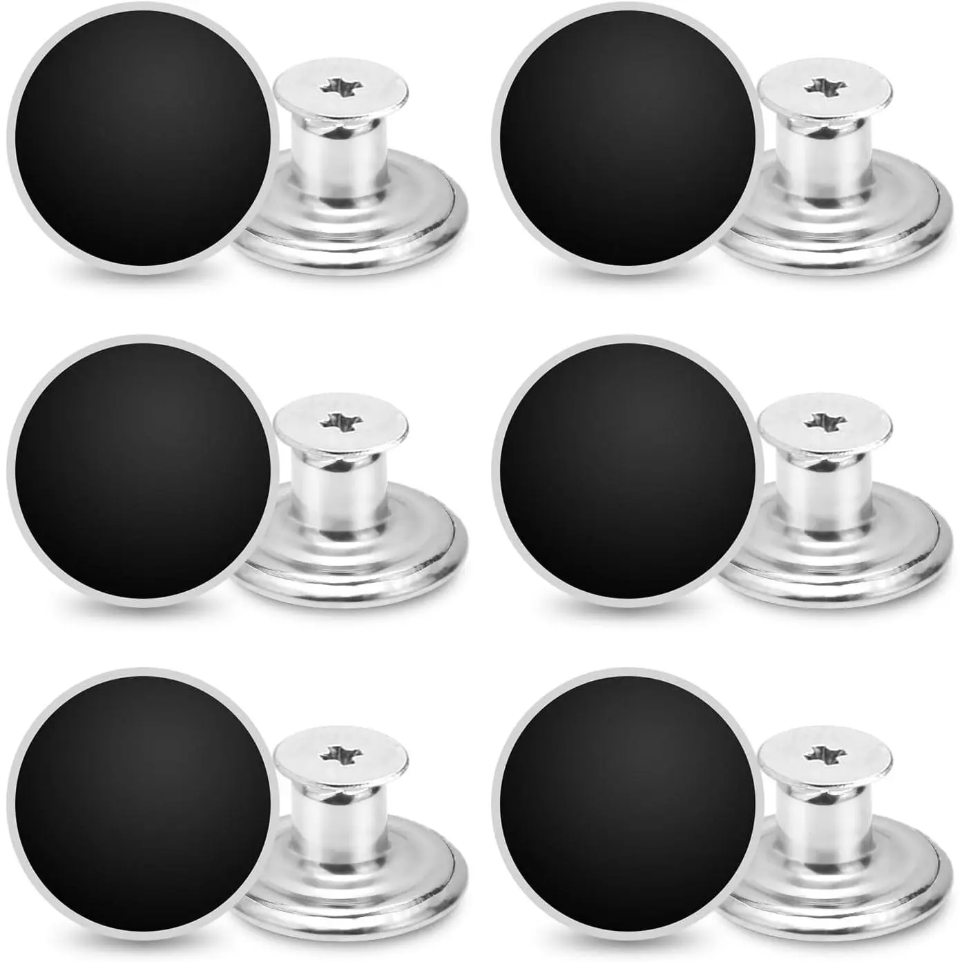 24 count 17mm Jeans Button , Metal Buttons for Jeans No-Sew Nailess Removable Button for Jacket Coat, Loose Jeans, Pants DIY Sewing  (Black)