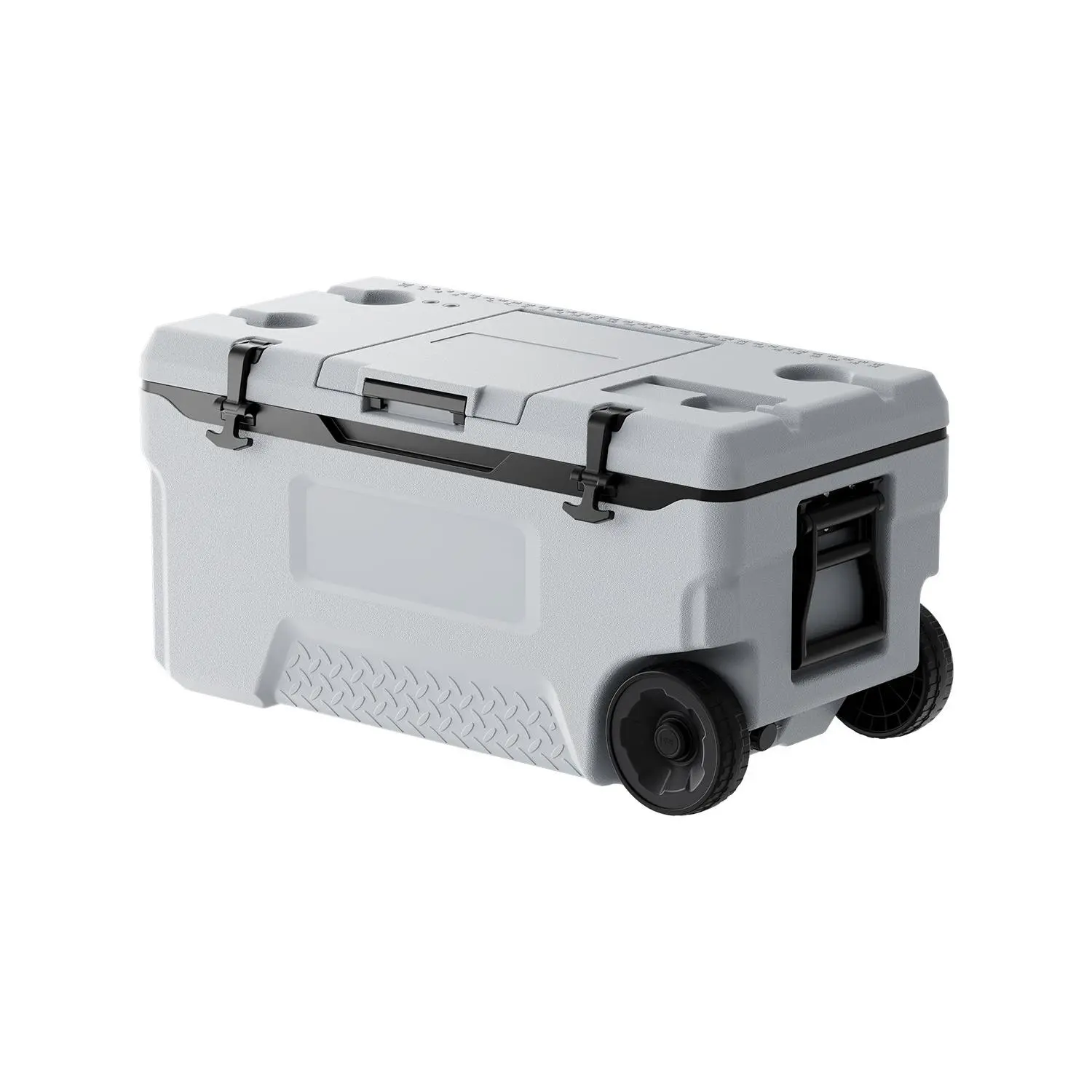 VEVOR Portable Cooler, 74 QT Wheeled Cooler with Ice Retention, Heavy-Duty Handles and Cup Holder, Lightweight Rigid Material Insulated Portable Cooler, Suitable for Family Picnics and Long Trips