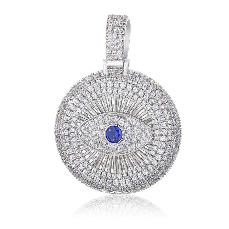 Hot-Selling New Devil'S Eye Pendant With Micro-Inlaid Zircon, Hip-Hop Trendy Accessory