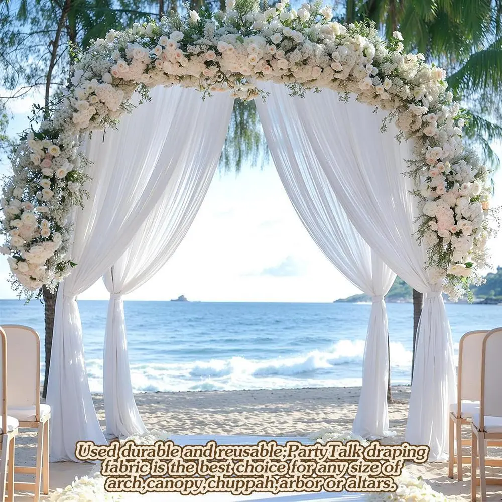 4/8/12 Panels Wedding Arch Draping Fabric Decoration,20FT Sheer Chiffon Ceiling Drapes Backdrop Curtain for Wedding Ceremony Party Birthday Party party  decorations birthday party backdrop decor home party wedding