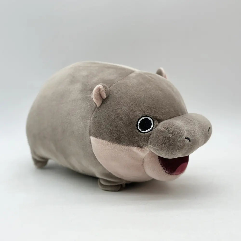 21cm Moo Deng Hippo Shape Soft Plush Stuffed Toy, Kids' Hug Pillow Back Cushion, Ideal Toys for Tots Gift
