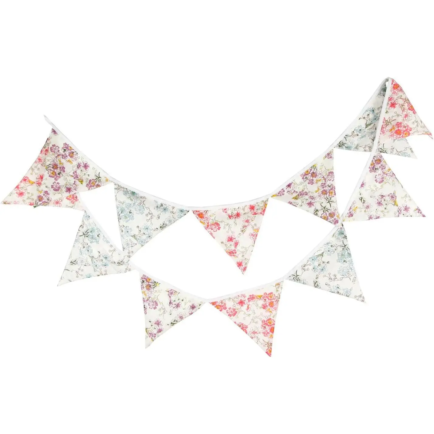 Pastel Pennant Banner Triangle Spring Floral Fabric Bunting Shabby Chic  Party Flag Garland