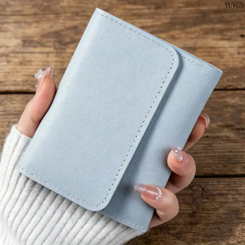 Minimalist Slim Foldable Card Wallet, Soft Synthetic Solid Color Flip Card Holder, Portable Compact Small Coin Purse for Daily Carry, Card Organizer, Casual Card Holder