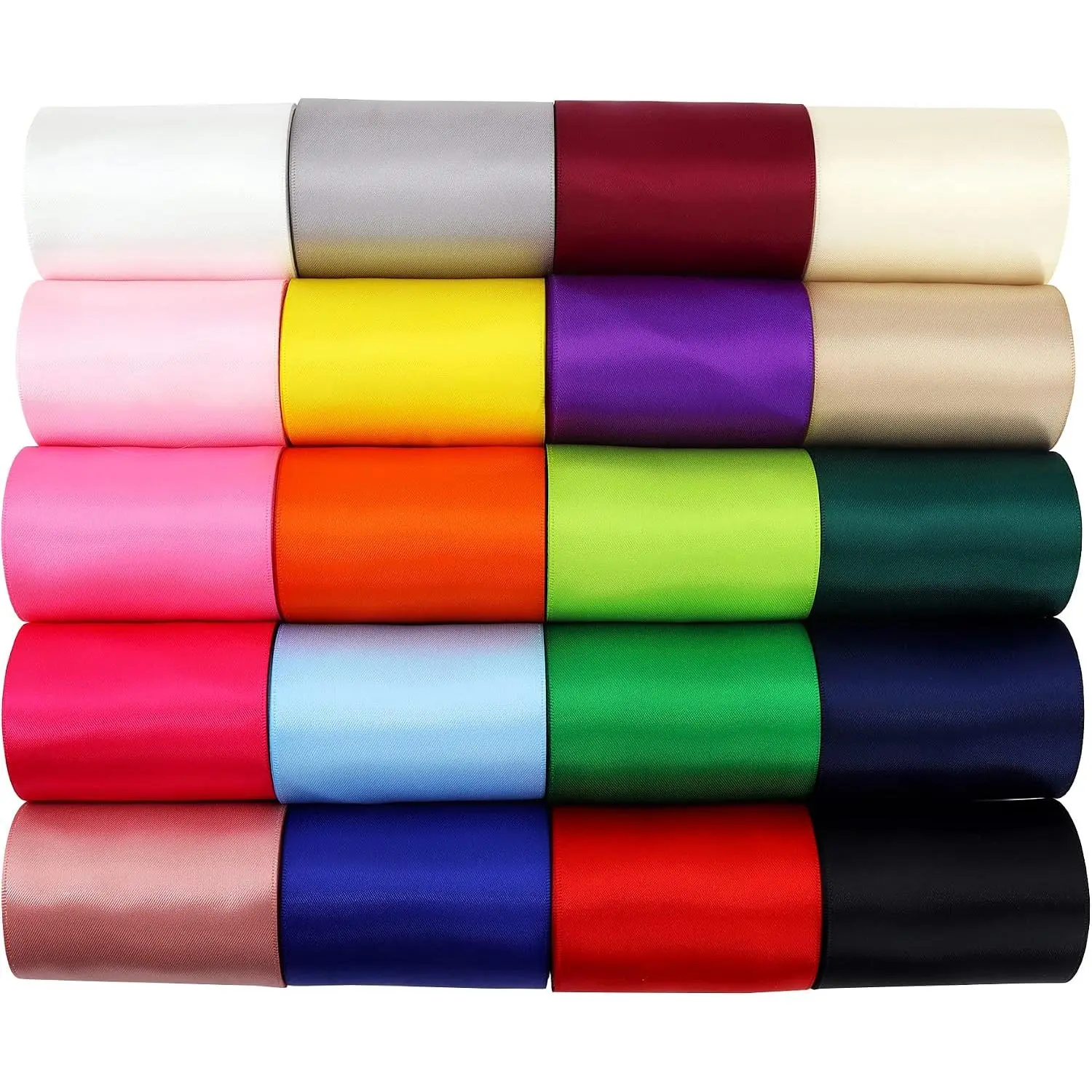 Double  Satin Ribbon 3/8 inch Ribbons 20 Solid Color , 3/8" X 2 Yard Each  40 Yards Per Package,for  Wrapping Ribbons and Crafts Hair