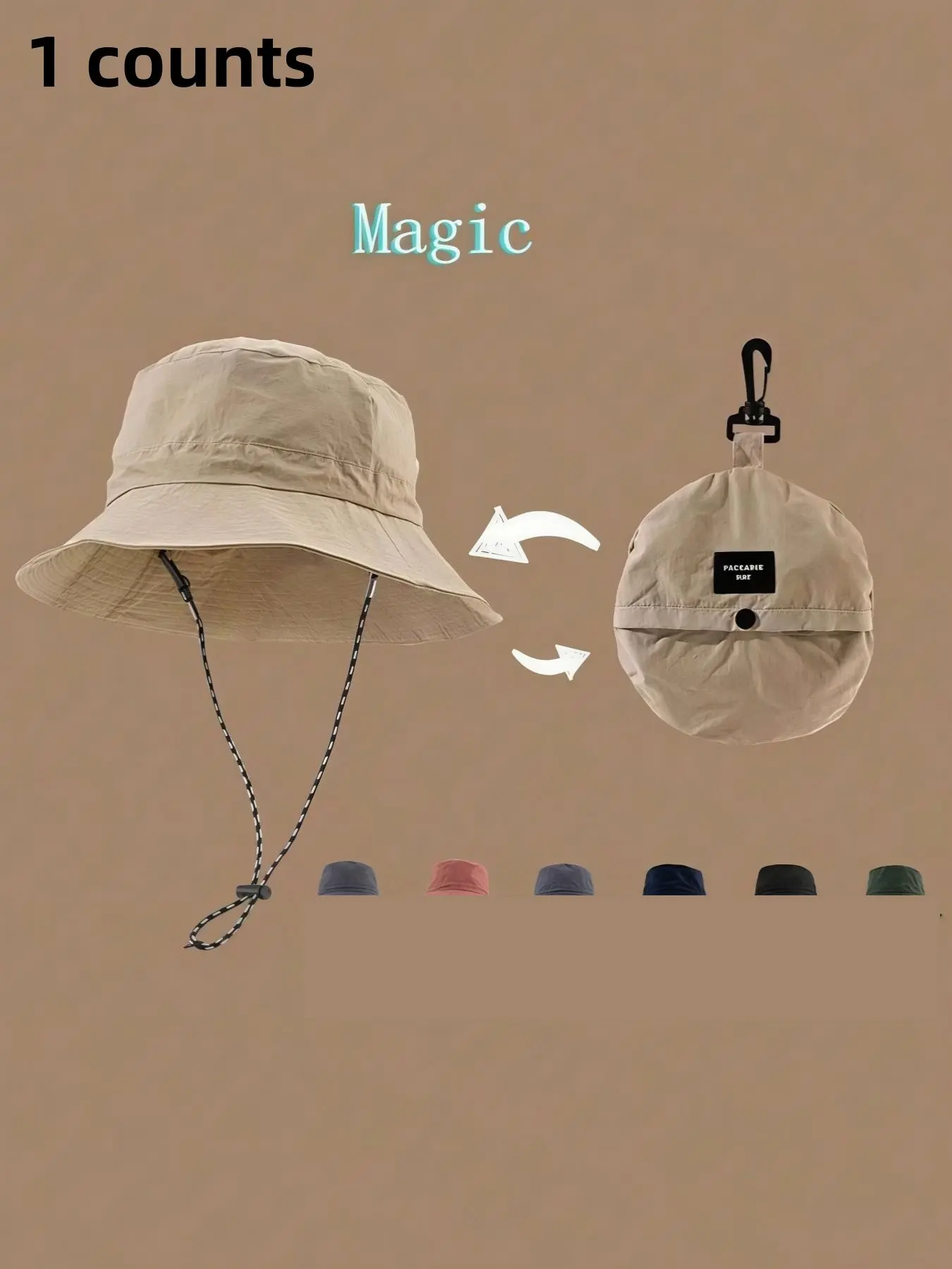 Foldable Bucket Hat, Waterproof Sun Protection Hat, Lightweight Fishing Hat, Quick-Dry Outdoor Hiking Hat, Summer Travel Hat, Beach Sun Hat